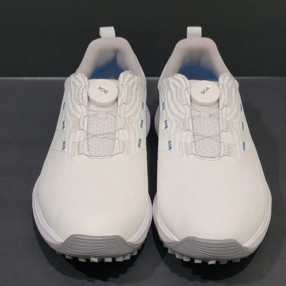 Adidas S2G BOA Spikeless Golf Shoes Womens Size 9 White Gray Stripes Cleats